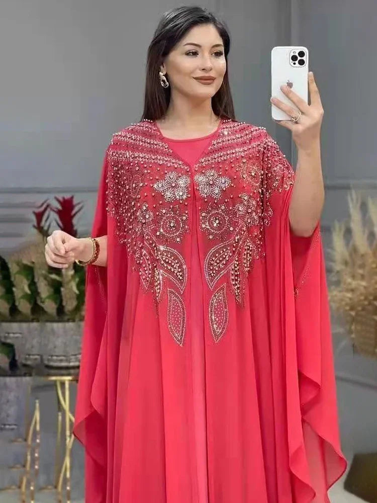 Dubai Luxury Chiffon Muslim Abayas For Women
