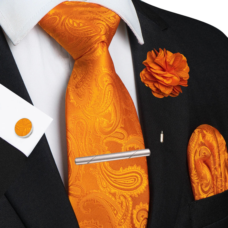 Men Ties Paisley Woven Necktie Set for Wedding Party