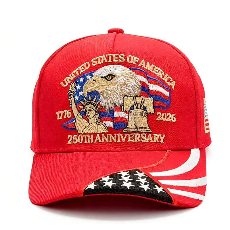 250th Anniversary USA Hat Embroidered Patriotic Baseball Cap