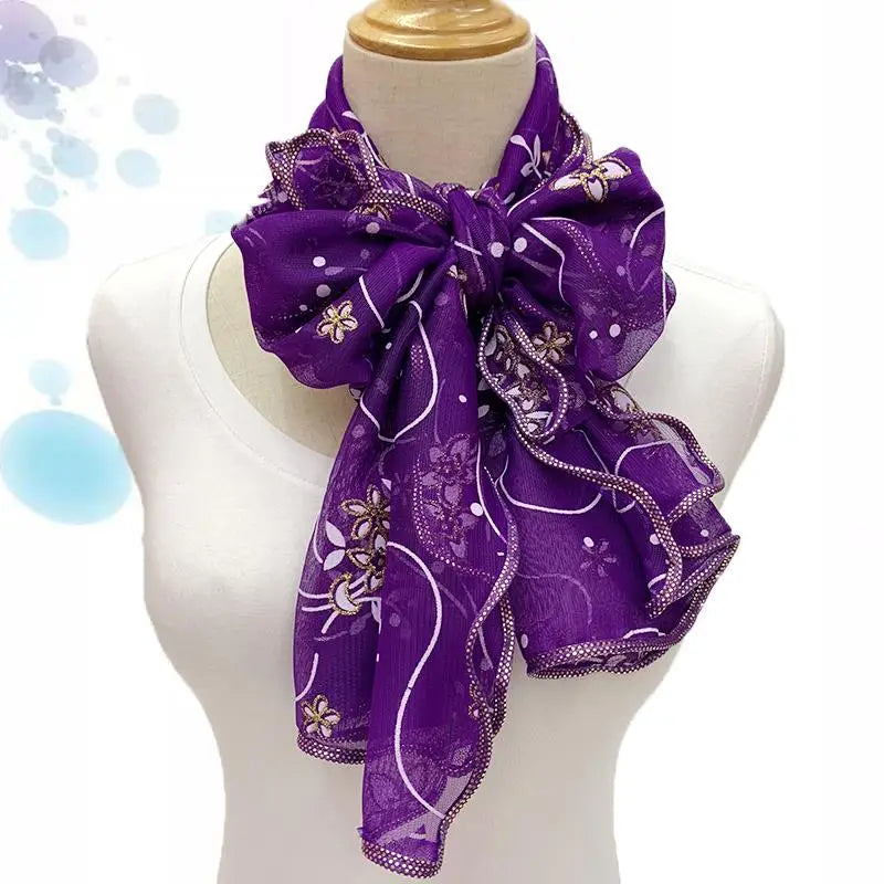 Elegant Lace Women Scarf Light Weight Silk Hijab