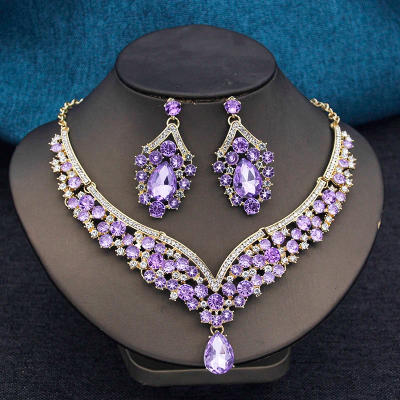 Princess Collar Two Piece Set Bride Jewelry for Women Wedding Accessories
