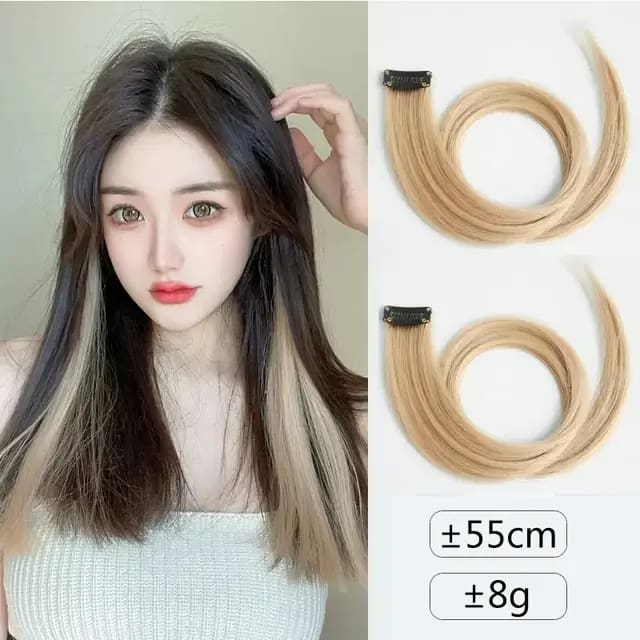 Clip In Highlighted Synthetic Hair Extensions Bug / 20inches