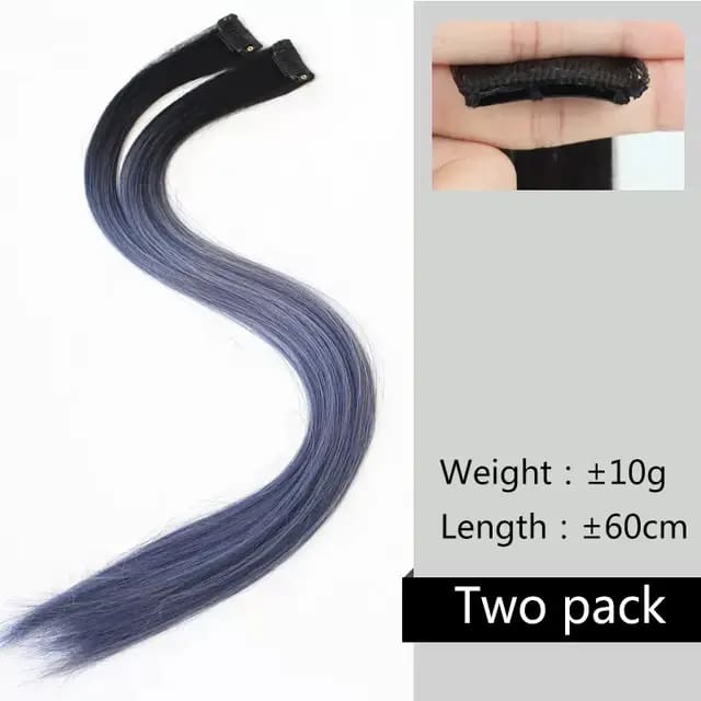 Clip In Highlighted Synthetic Hair Extensions T1B/350 / 20inches