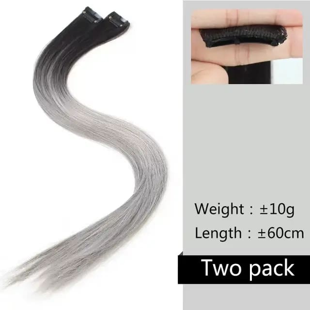 Clip In Highlighted Synthetic Hair Extensions T1B/Red / 20inches