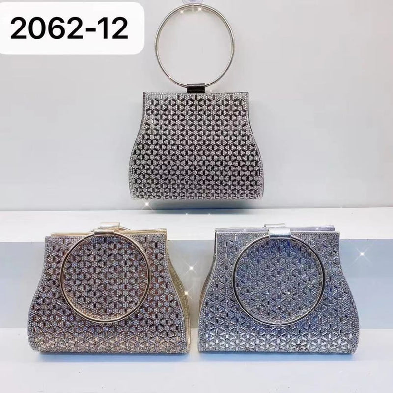 Diamond Rhinestone Clutch Crystal Party Bag For Woman 2062-12 Gold HANDBAGS