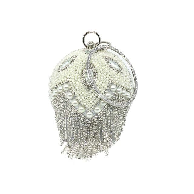 Diamond Tassels Rhinestone Round Ball Wedding Party Bags Clutch