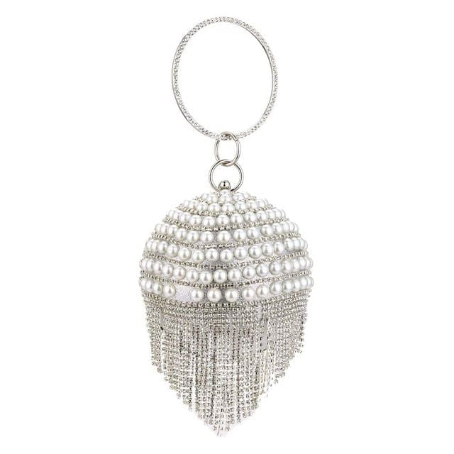 Diamond Tassels Rhinestone Round Ball Wedding Party Bags Clutch