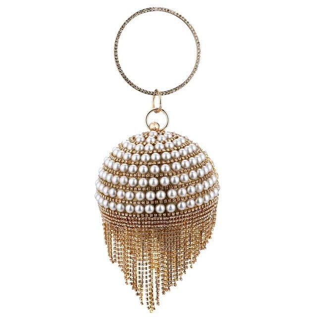 Diamond Tassels Rhinestone Round Ball Wedding Party Bags Clutch