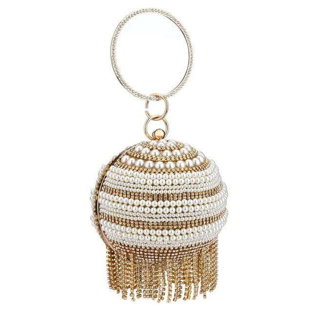 Diamond Tassels Rhinestone Round Ball Wedding Party Bags Clutch