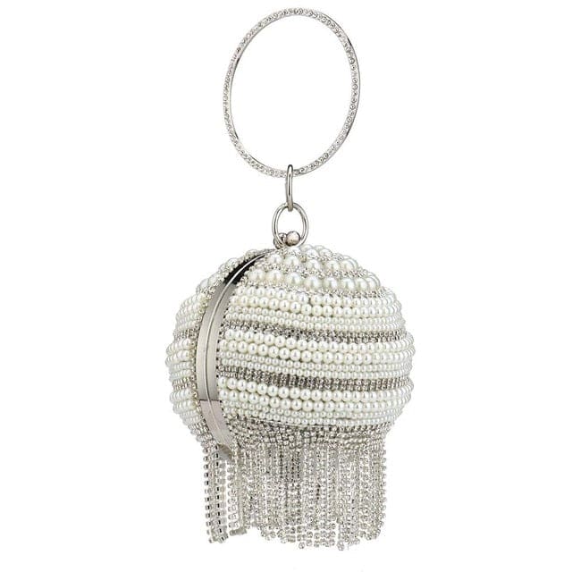 Diamond Tassels Rhinestone Round Ball Wedding Party Bags Clutch