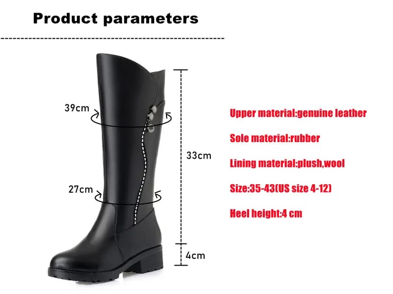 Genuine Leather Ladies Snow Boots WOMEN BOOTS