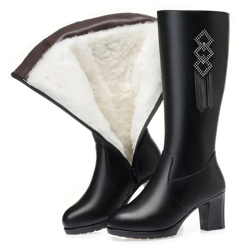 High Heel Winter Genuine Leather Women Boots WOMEN BOOTS