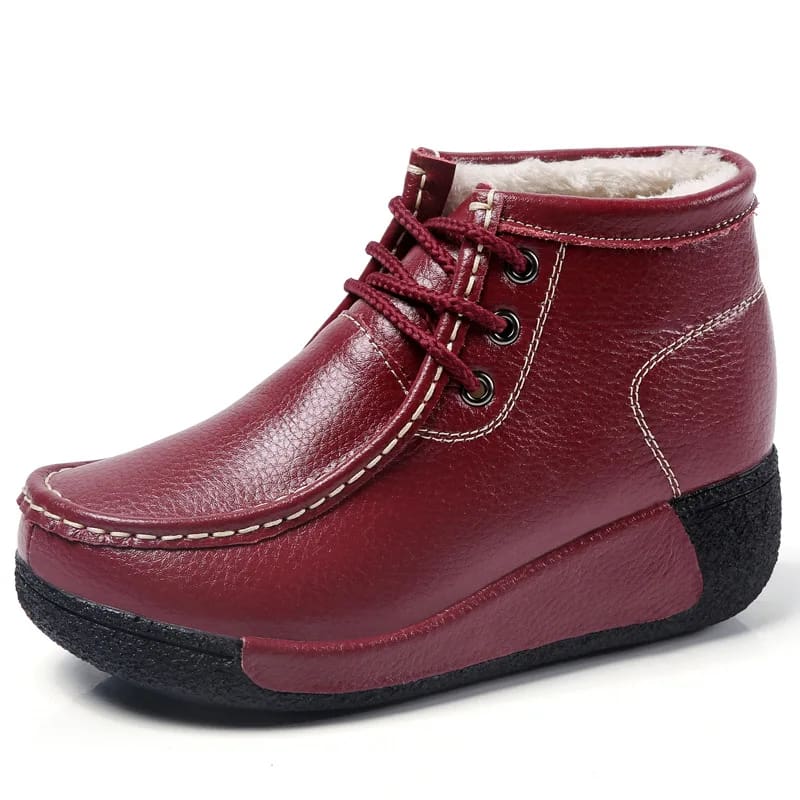 New High-top High-quality with Wedges Cowhide Platform Rocking Winter Boots For Women WOMEN BOOTS