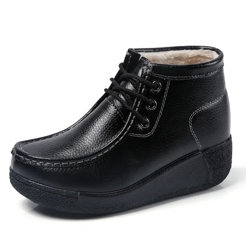 New High-top High-quality with Wedges Cowhide Platform Rocking Winter Boots For Women WOMEN BOOTS