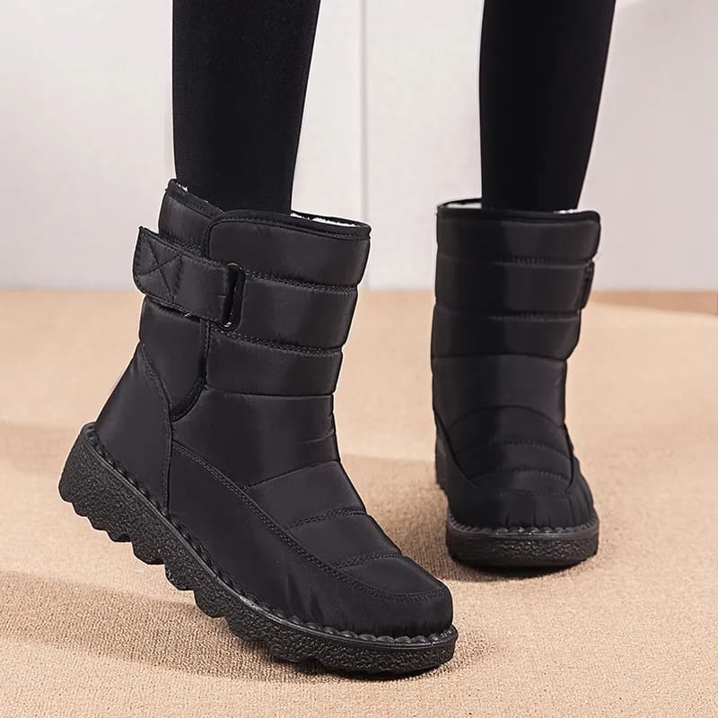 Thick Plush Non Slip Waterproof Warm Cotton Padded Snow Boots for Women