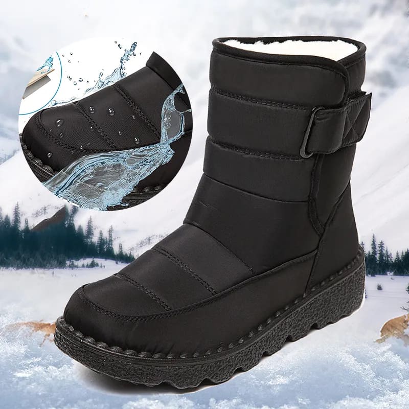 Thick Plush Non Slip Waterproof Warm Cotton Padded Snow Boots for Women