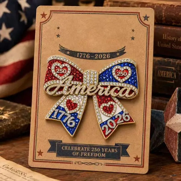250th Anniversary of America Patriotic American Flag Rhinestone Brooch Badge Lapel Pin