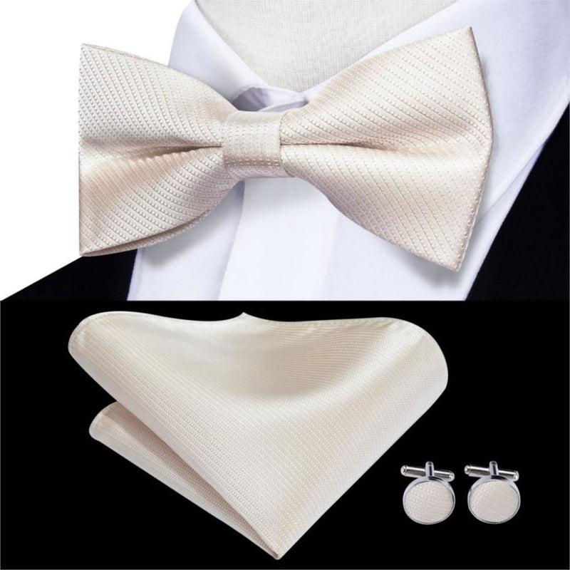 100% silk butterfly pre-tied bow tie cufflinks set lh-506