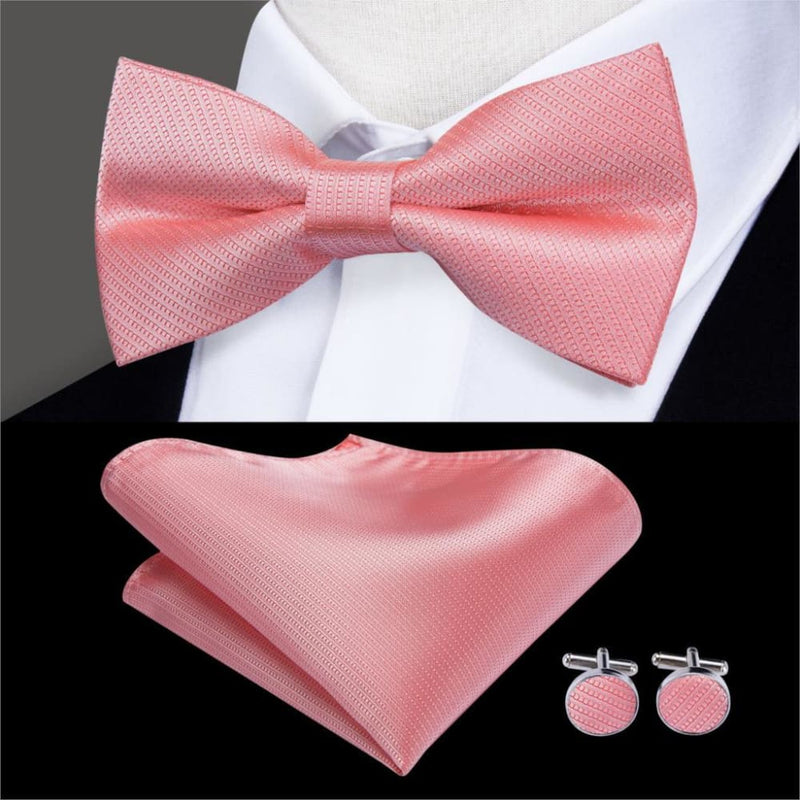 100% silk butterfly pre-tied bow tie cufflinks set lh-507