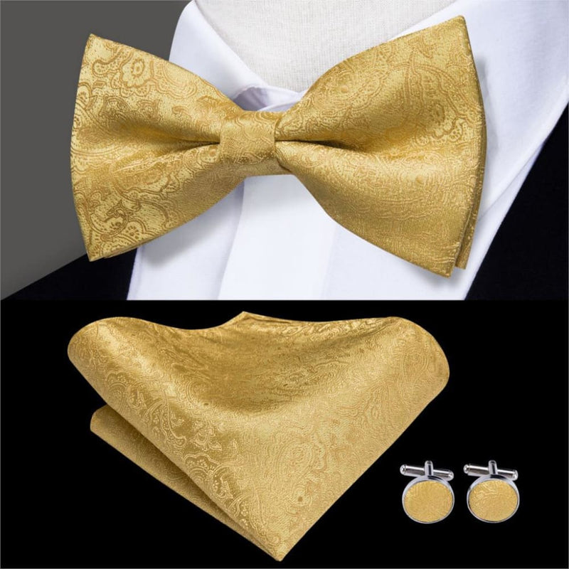 100% silk butterfly pre-tied bow tie cufflinks set lh-512