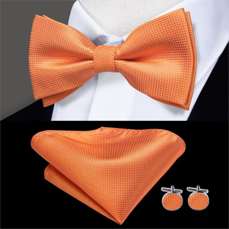 100% silk butterfly pre-tied bow tie cufflinks set lh-517