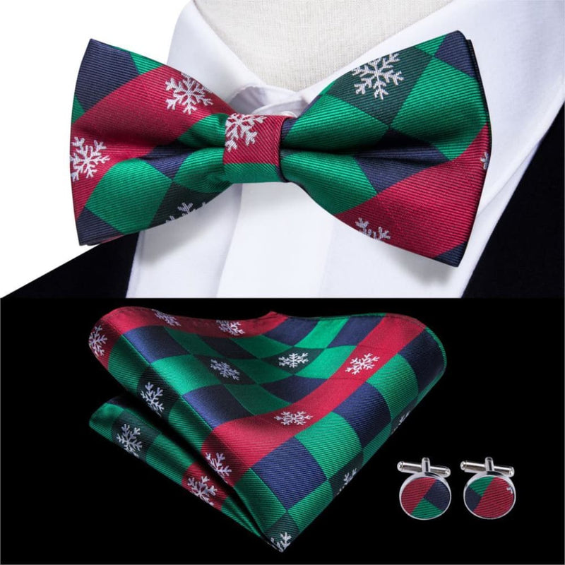 100% silk butterfly pre-tied bow tie cufflinks set lh-540