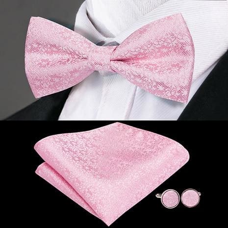 100% silk butterfly pre-tied bow tie cufflinks set lh-751
