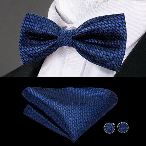100% silk butterfly pre-tied bow tie cufflinks set lh-767