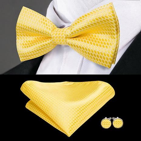 100% silk butterfly pre-tied bow tie cufflinks set lh-770