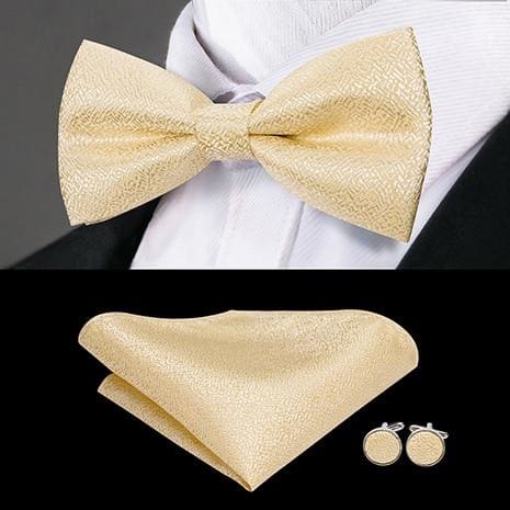 100% silk butterfly pre-tied bow tie cufflinks set lh-771