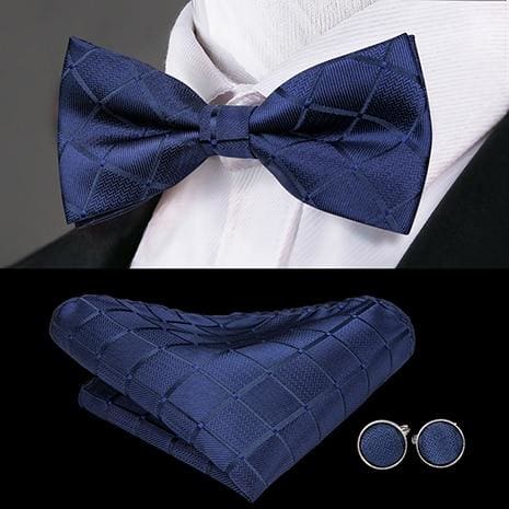 100% silk butterfly pre-tied bow tie cufflinks set lh-780