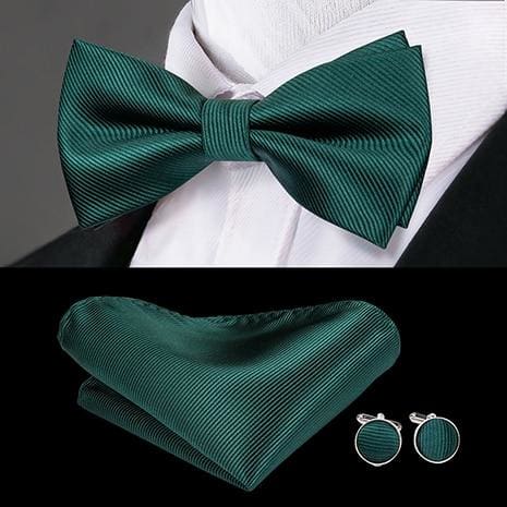 100% silk butterfly pre-tied bow tie cufflinks set lh-782