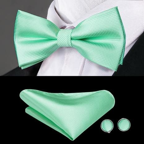 100% silk butterfly pre-tied bow tie cufflinks set lh-785