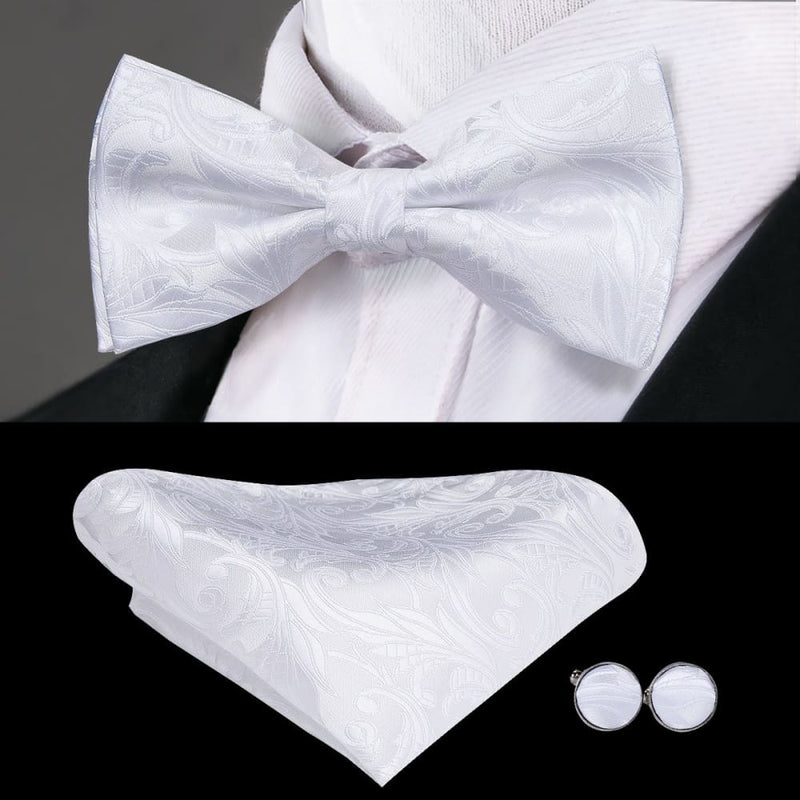 100% silk butterfly pre-tied bow tie cufflinks set lh-790