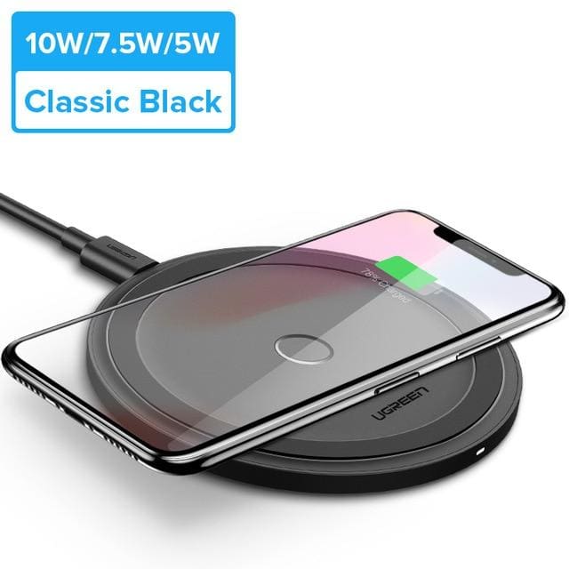 10w qi wireless charger for iphone x xs xr 8 plus samsung s8 s9 s10 classic black