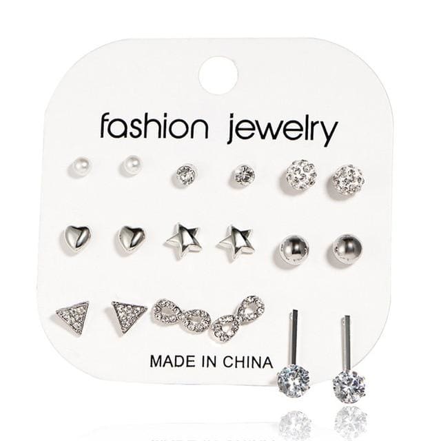 12 pairs/set mixed stud earrings for women ejdy59525