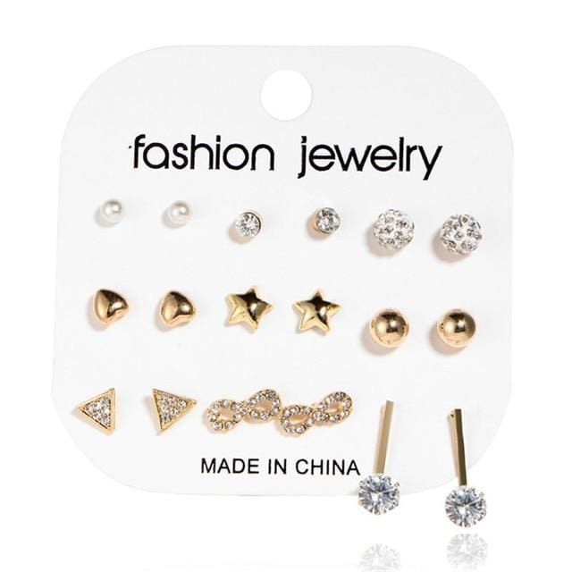 12 pairs/set mixed stud earrings for women ejdy59551