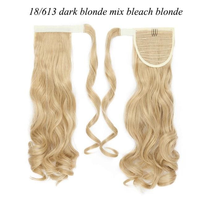 17inch long wavy natural ponytail clip in hairpiece wrap 18-613 / 17inches