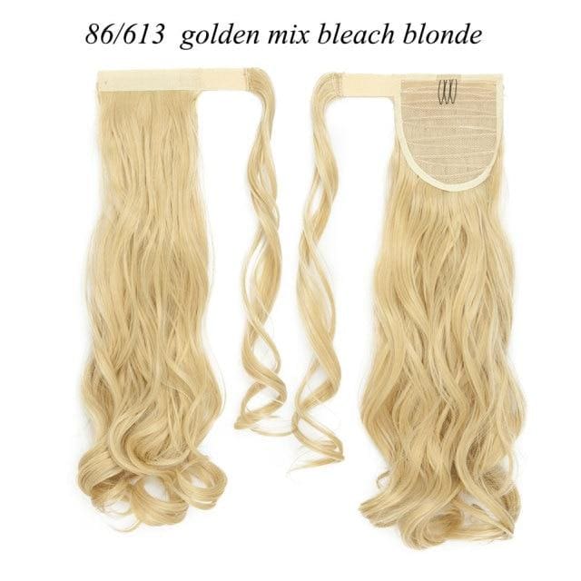 17inch long wavy natural ponytail clip in hairpiece wrap 86-613 / 17inches