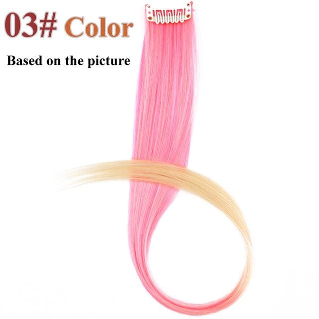 20 colors 50cm single clip in one piece hair extensions synthetic long straight #3 / 20inches