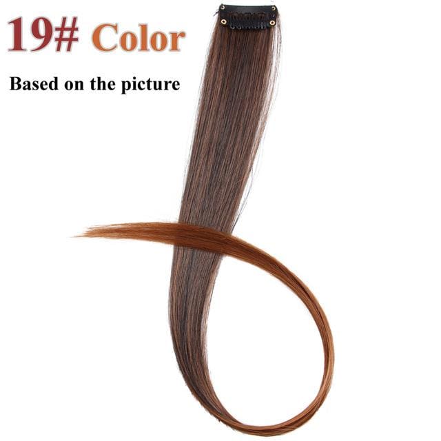 20 colors 50cm single clip in one piece hair extensions synthetic long straight 30#/25# / 20inches