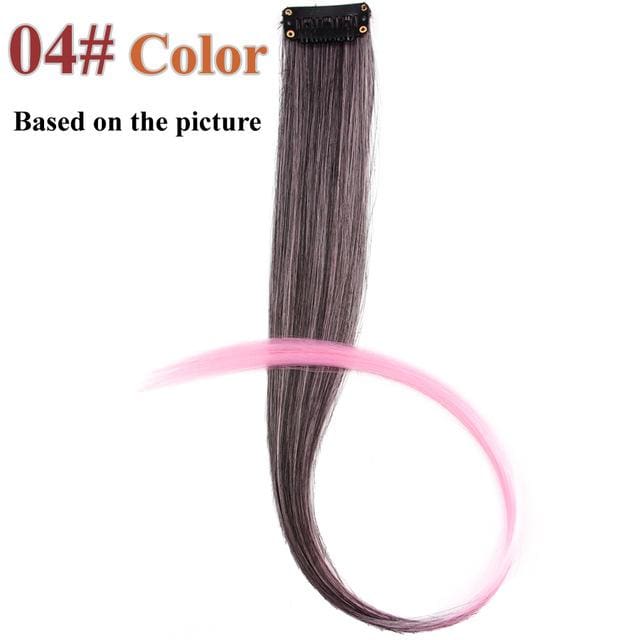 20 colors 50cm single clip in one piece hair extensions synthetic long straight #4 / 20inches