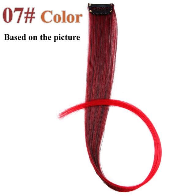 20 colors 50cm single clip in one piece hair extensions synthetic long straight #530 / 20inches