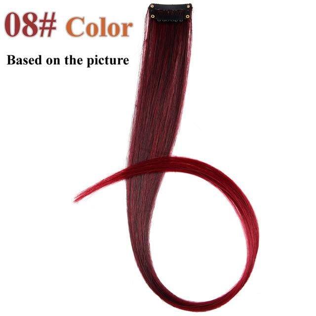 20 colors 50cm single clip in one piece hair extensions synthetic long straight #60 / 20inches