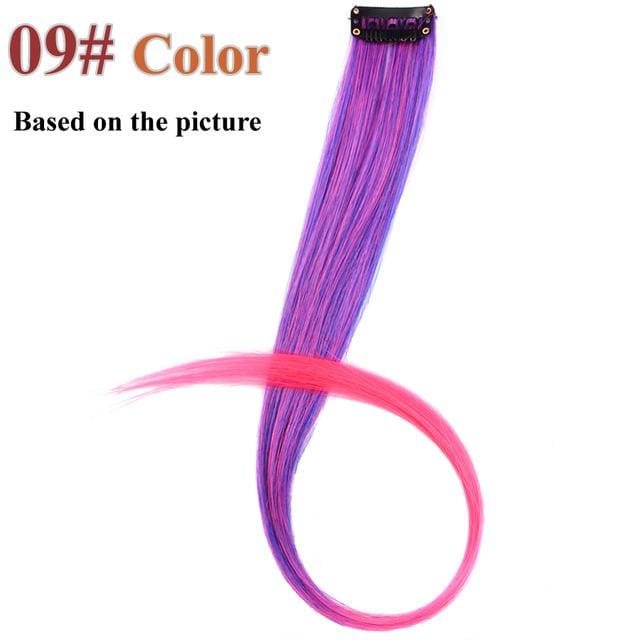 20 colors 50cm single clip in one piece hair extensions synthetic long straight #613 / 20inches