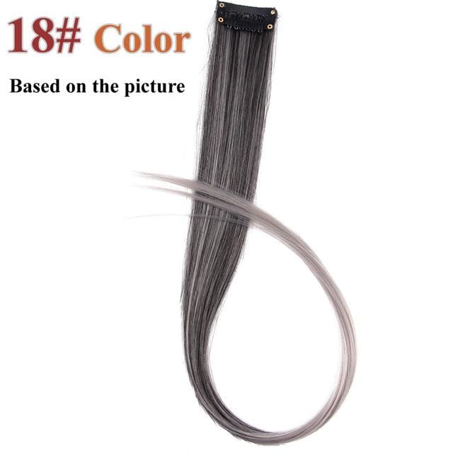 20 colors 50cm single clip in one piece hair extensions synthetic long straight 6#/27# / 20inches