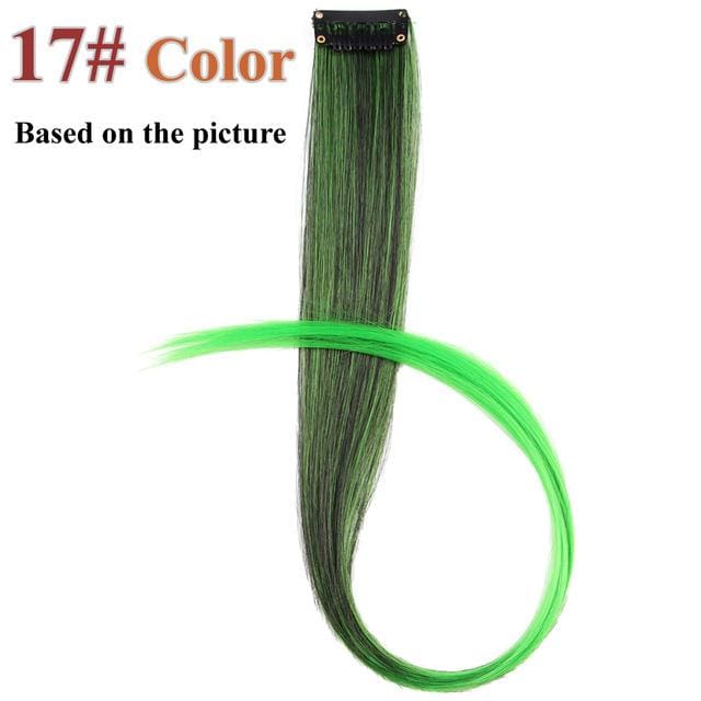 20 colors 50cm single clip in one piece hair extensions synthetic long straight 8#/24# / 20inches