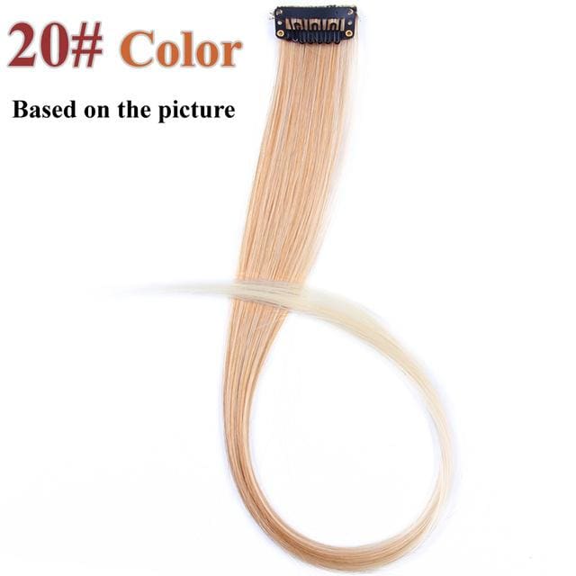 20 colors 50cm single clip in one piece hair extensions synthetic long straight 8#/25# / 20inches