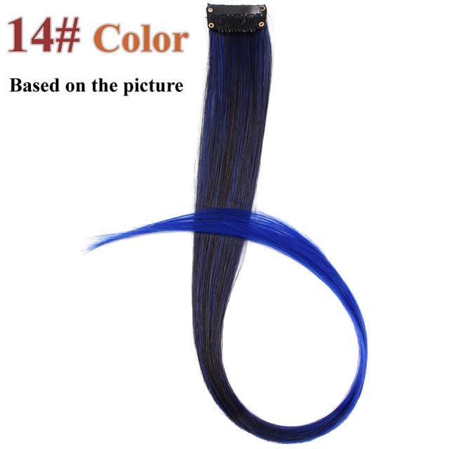 20 colors 50cm single clip in one piece hair extensions synthetic long straight p16/613 / 20inches