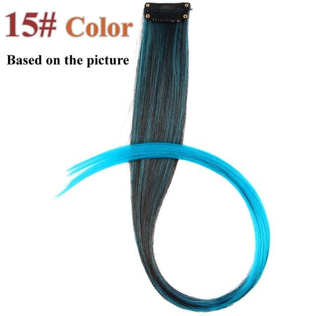 20 colors 50cm single clip in one piece hair extensions synthetic long straight p27/613 / 20inches
